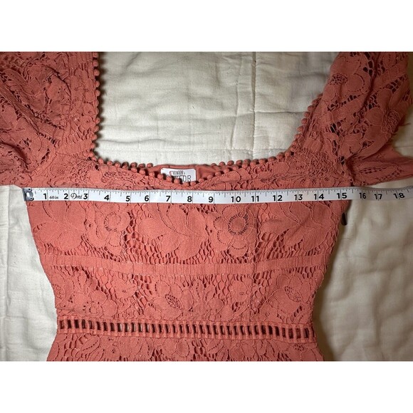 SAYLOR Louisa‎ Midi Coral Lace Romantic Feminine Dress SIZE XS RETAIL $253 - Picture 8 of 10